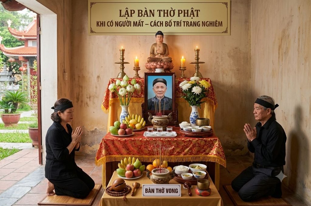 Lập Bàn Thờ Phật Khi Có Người Mất – Cách Bố Trí Trang Nghiêm